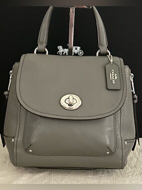 COACH Faye Convertible Buffalo Embossed Leather Backpack/Crossbody/TopHandle